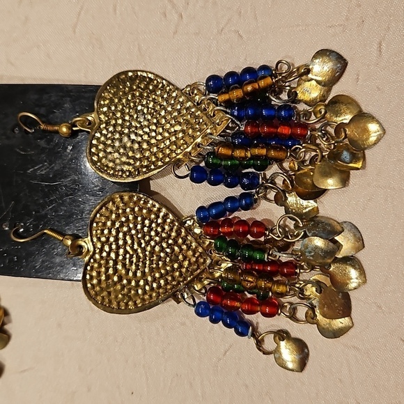 3 PAIRS of Vintage BOHOMINIAN BRASS Earrings - Picture 6 of 12